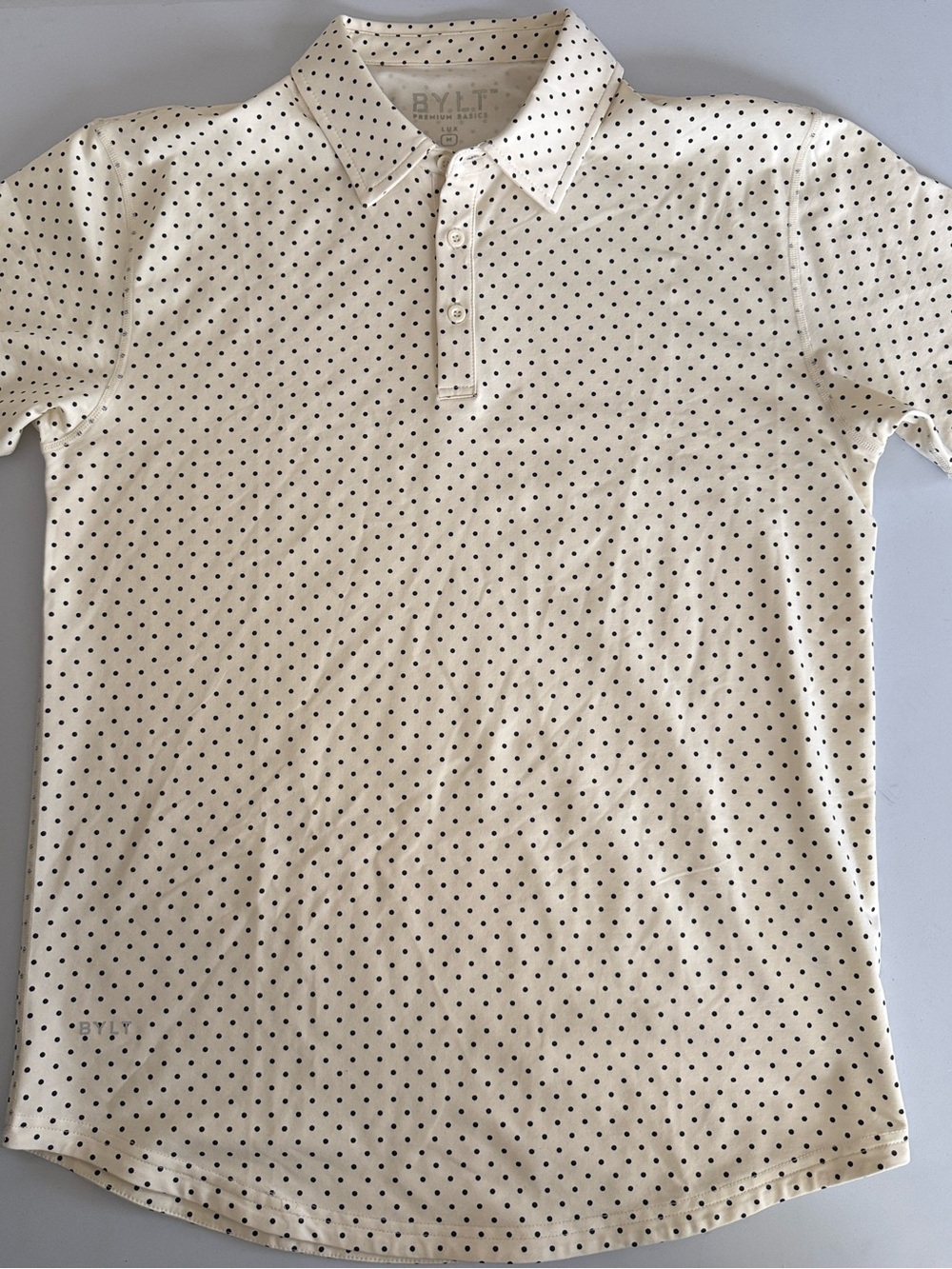 Bylt Men’s Polka Dot Polo Cream Size M